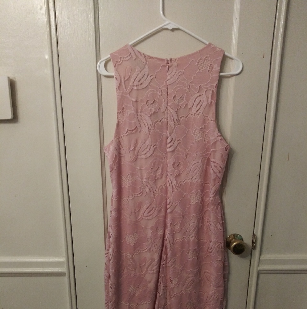 Forever 21 Pink Lace-Up Corset Midi Dress Plus Size 1X EUC - Picture 2 of 3